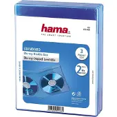 Hama Blu-Ray Disc Double Jewel Case, 3 Pcs./Pack, Blue