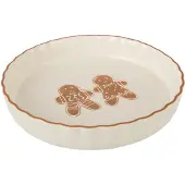 J-Line taartplateau Cookie Dolomiet - keramiek - bruin/wit