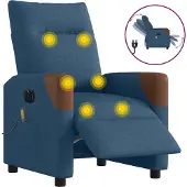 Syfax Massagestoel elektrisch verstelbaar stof blauw