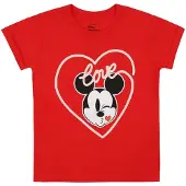 Disney Meisjes Mickey Mouse Kus T-shirt (Rood)