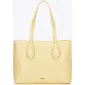 WITTCHEN Dames eco-leren shopper met gevlochten accenten geel eco-leer