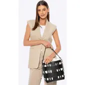 WITTCHEN Dames Geweven Eco-leren Tas Zwart