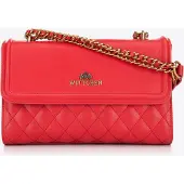 WITTCHEN Dames Messenger Bag van echt leer met stiksel in rood