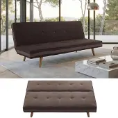 Mendler 3-zits bank Herstal, slaapbank logeerbed slaapbank 177cm ~ textiel, bruin