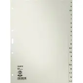 Leitz Tabbladen 4300 A4 Grijs 20 tabs 4 gaats, karton A-Z