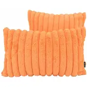 NOVÉE Rosie rib oranje | 45 x 45 cm | kussenhoes | polyester