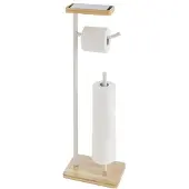 Coppens Toiletrolhouder Filano metaal plus Bamboe wit