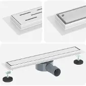 vidaXL Doucheafvoer 2-in-1 met 360° Sifon zilver 54 x 11 x 9,5 cm