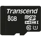 Transcend TS8GUSDCU1 Micro SDHC Class 10 UHS-I microSDHC-geheugenkaart, 8 GB, UHS-I