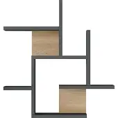 En.casa Wandrek Reyna 66x63x15 cm antraciet en houtkleurig []
