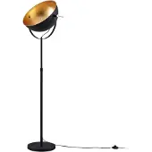 LINDBY Vloerlamp Muriel, zwart, Woon-/ Eetkamer, metaal, Modern, vloerlamp