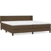 vidaXL Boxspring met matras stof donkerbruin 200x200 cm