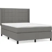 Syfax Boxspring met matras stof donkergrijs 140x200 cm
