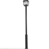 LUCANDE buitenlamp Dunia, antraciet, metaal, hoogte 220 cm dimbaar, zwart, Aluminium, Modern