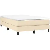 vidaXL Boxspring met matras stof crèmekleurig 120x190 cm
