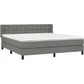 Syfax Boxspring met matras stof donkergrijs 160x200 cm