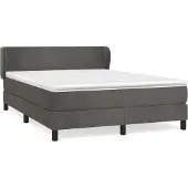 Syfax Boxspring met matras fluweel donkergrijs 140x190 cm