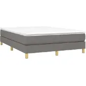 Syfax Boxspring met matras stof donkergrijs 140x190 cm