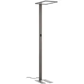 PRIOS Vloerlamp Taronis, dimbaar, alu / grijs / zink, Werkkamer / Kantoor, Aluminium, Modern