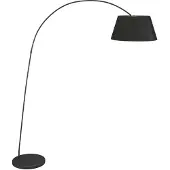LINDBY Booglamp - vloerlamp Esti, zwart, Woon-/ Eetkamer, Textiel / Stof / Zijde, Modern, booglamp