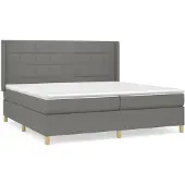Syfax Boxspring met matras stof donkergrijs 200x200 cm