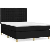 Syfax Boxspring met matras stof zwart 140x200 cm