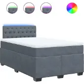 vidaXL Boxspring met matras fluweel donkergrijs 120x190 cm