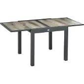 Outsunny tuintafel, eettafel voor de tuin met uitschuifbaar tafelblad, aluminium