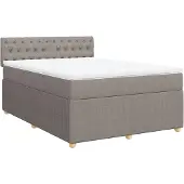 vidaXL Boxspring met matras stof taupe 140x190 cm