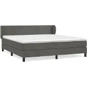 Syfax Boxspring met matras fluweel donkergrijs 160x200 cm