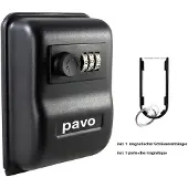Pavo Sleutelkast 1 Haak Combinatieslot 8016679 Zwart