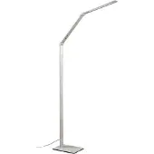 LUCANDE Vloerlampe , Nicano, dimbare, Metallic, Werkkamer / Kantoor, Metaal, Modern