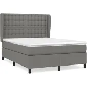 Syfax Boxspring met matras stof donkergrijs 140x200 cm