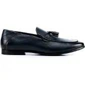 WITTCHEN Heren Leren Loafers met Kwastje, Marineblauw, Natuurlijk Leer