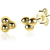 Zinzi zilveren oorknopjes 14K geel verguld 4mm 3 bolletjes ZIO2169G