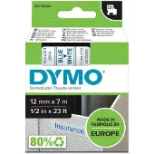 Dymo Tape 45014 (S0720540) Blauw op wit (12 mm)