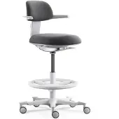 Hjh OFFICE Werkstoel / balie stoel TOP WORK 40 W Zitting stof / rugleuning stof donkergrijs