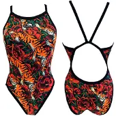 Turbo Tiger Roses Revolution Swimsuit Veelkleurig XL Vrouw