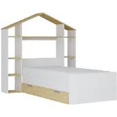 Vente-unique Hutbed hout natuurlijk licht 90 x 190 cm JERACO