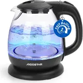Aigostar Elfin 30iax - Glazen Waterkoker Met Led - Zwart - 1l