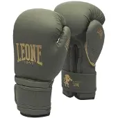 Leone1947 Black&gold Artificial Leather Boxing Gloves Groen 12 oz