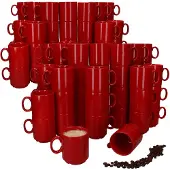 MamboCat Set van 96 EVENT stapelbare koffiemokken ROOD porselein 250 ml