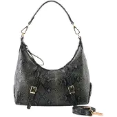 Seidenfelt Manufaktur schoudertas Lilleby Hobo Bag Reptile Dark Green donkergroen