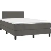Syfax Boxspring met matras fluweel donkergrijs 120x200 cm