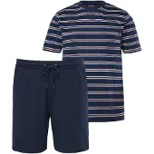 JP 1880 Pyjama kort navy / grafiet / oranje / wit
