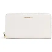 Coccinelle Leren portemonnee Metallic Soft Wallet Grained Leather Pearl crème