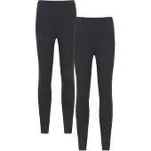 Mountain Warehouse Dames/Dames Katoenmix Midweight Leggings (Set van 2) (Jet Zwart)