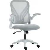 HOMCOM -bureaustoel - mesh (100% polyester) - 73x62x111cm - lichtgrijs