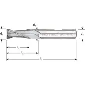 Rotec HSS-E spiebaanfrees, kort, AlCrN, ø15