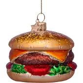 Vondels Kerstornament Glass Multicolor Hamburger 6 cm